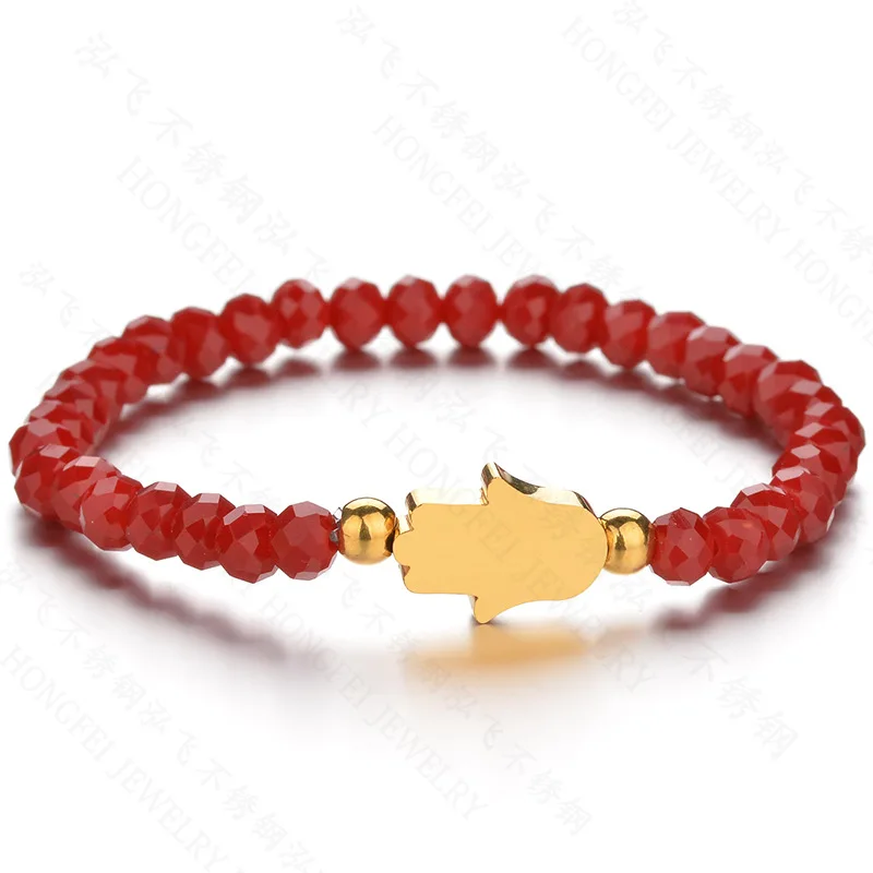 Лаки Золото Серебро Цвет Нержавеющая сталь рука Хамса Фатима пальмовые Браслеты