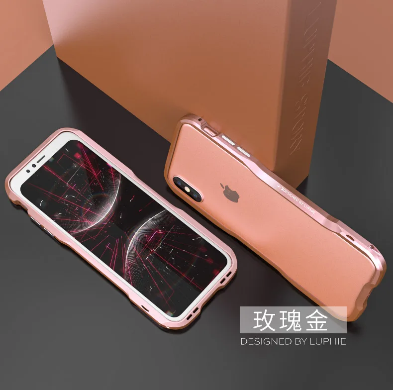 Для Iphone X XR XS MAX Luxuy металлический бампер Luphie изогнутые металлические для Iphone 7 8 Plus ультра тонкая алюминиевая рамка