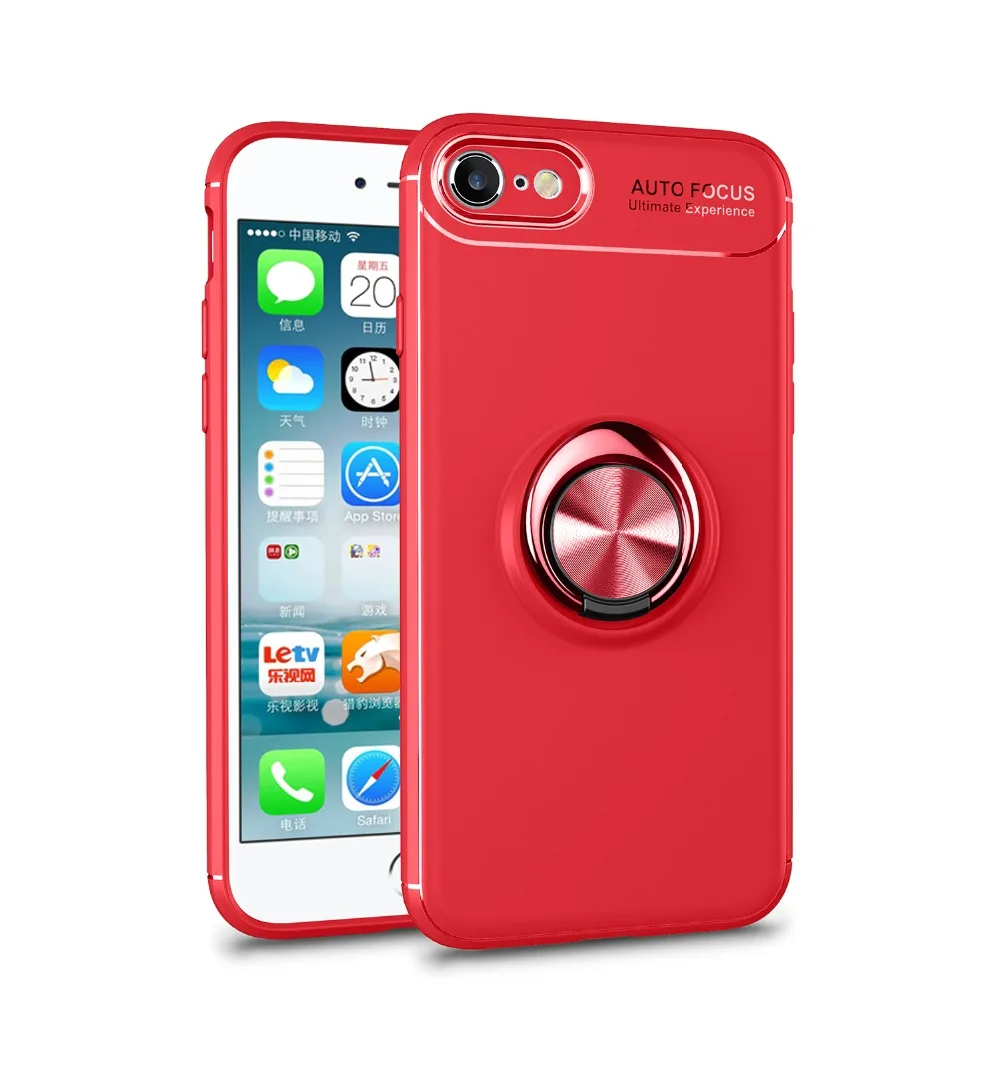 Чехол для iPhone XR XS 5 6 7 8 X ТПУ Скрытая подставка с автомобильным магнитом чехол для Apple iPhone 6 7 8 Plus XS MAX чехол Fundas - Цвет: Red