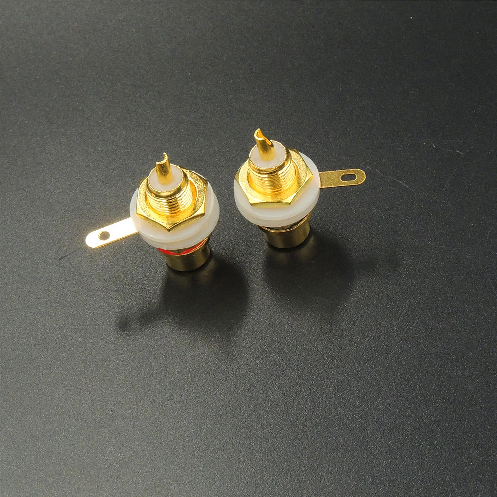 50 шт. Позолоченные разъемы RCA Female Jack для монтажа на панели шасси красный + черный