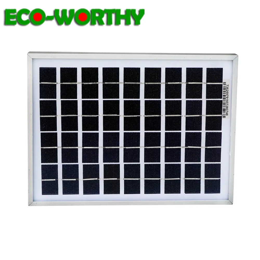 ECOWORTHY-panel solar polivinílico de 5W y 18V, módulo de panel solar para cargador de batería de 12V, alta calidad y envío gratis