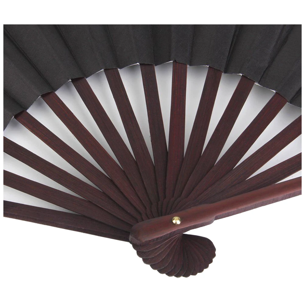 ALIM Hand Fan Folding Blank Calligraphy Writing Dancing for Men's 33cm - Black | Party Favors