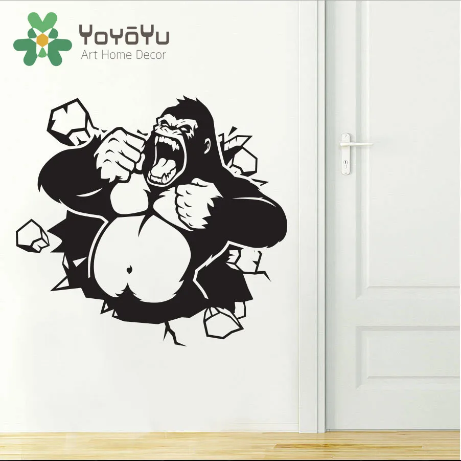 Гориллы обезьян настенные Арт Декор Стикеры виниловая художественная наклейка