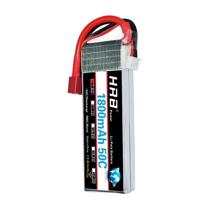 Аккумулятор HRB RC Lipo 2S 1800 мА/ч 50C MAX 100C 7 4 В для электрического автомобиля 1/16 весы mjx B3