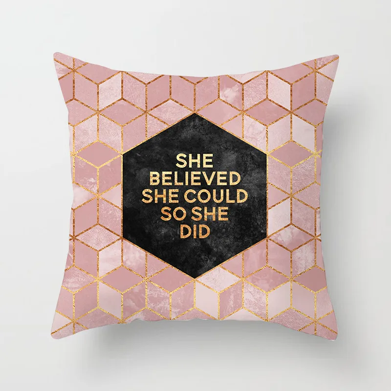 Чехол на подушку с принтом в скандинавском стиле Fuwatacchi Геометрическая подушка