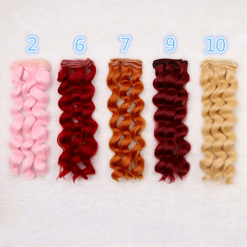 

thick 25cm wigs for dolls long curly hairs BJD Ye Luoli SD DIY doll wigs High-temperature wire fiber Hair curly wave hair wigs