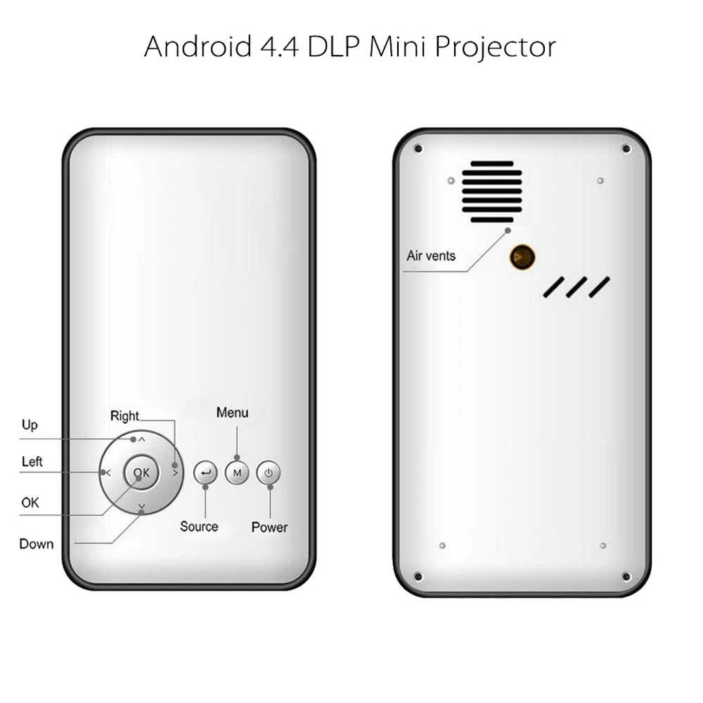 Карман 8 г HD мини-проектор Android 7,1 ТВ Box HDMI Выход Airplay Bluetooth AC3 smart светодио дный портативный видеопроектор DLP для домашнего кинотеатра