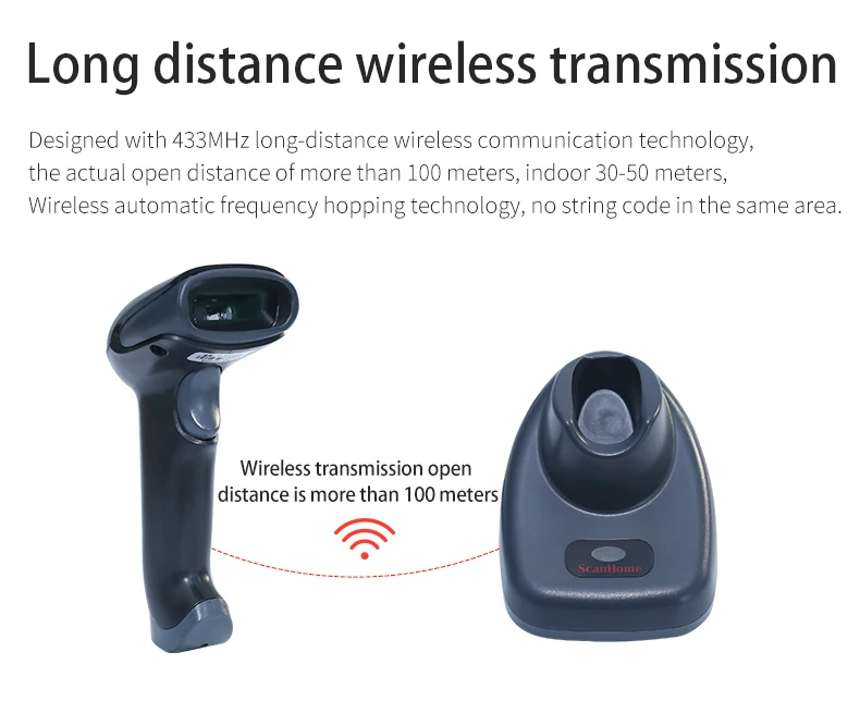 Беспроводной сканер штрих-кода, сканер, лазерный, USB/RS232, беспроводной, ручной, штрих-код, 433 Гц, база, беспроводной зарядный SH-5000-1D