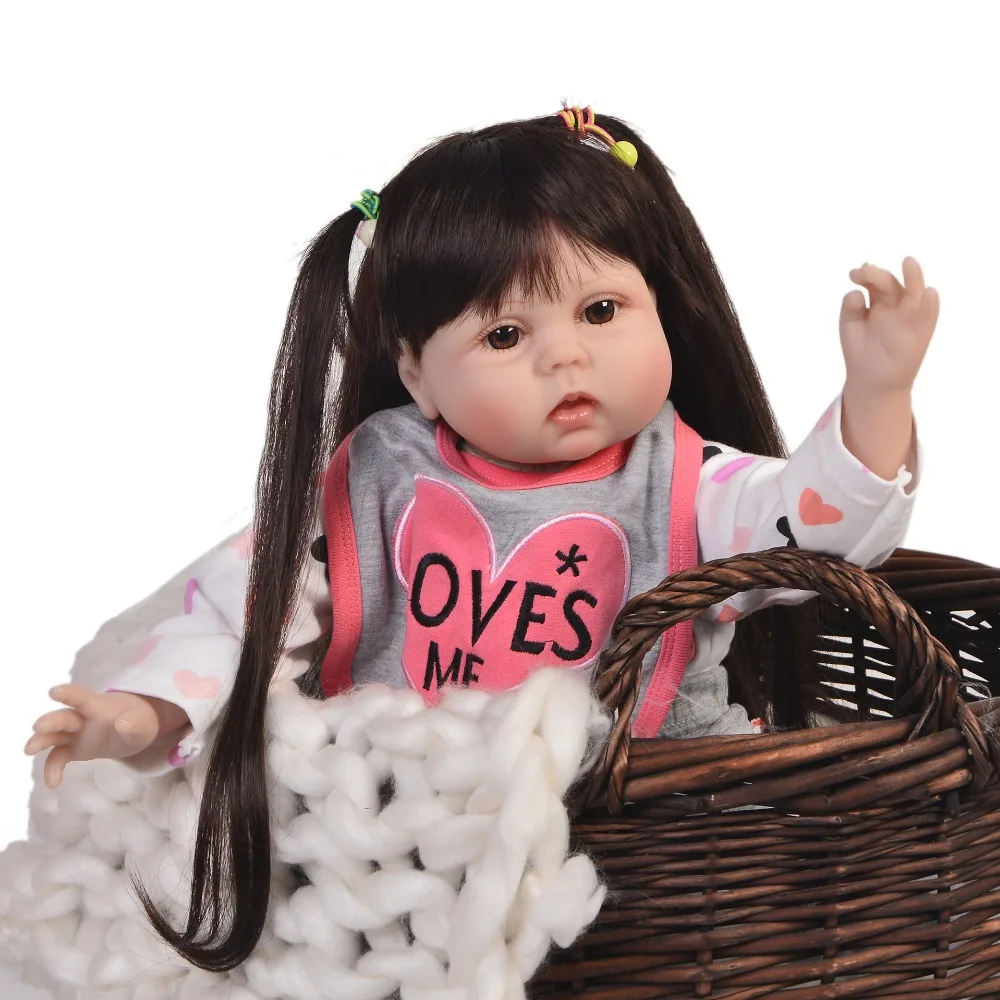 Reborn Малыш bebe девочка кукла 22 дюймов 55 см мягкий силиконовый реборн Детские куклы игрушки для детей подарок на день рождения rebon boneca