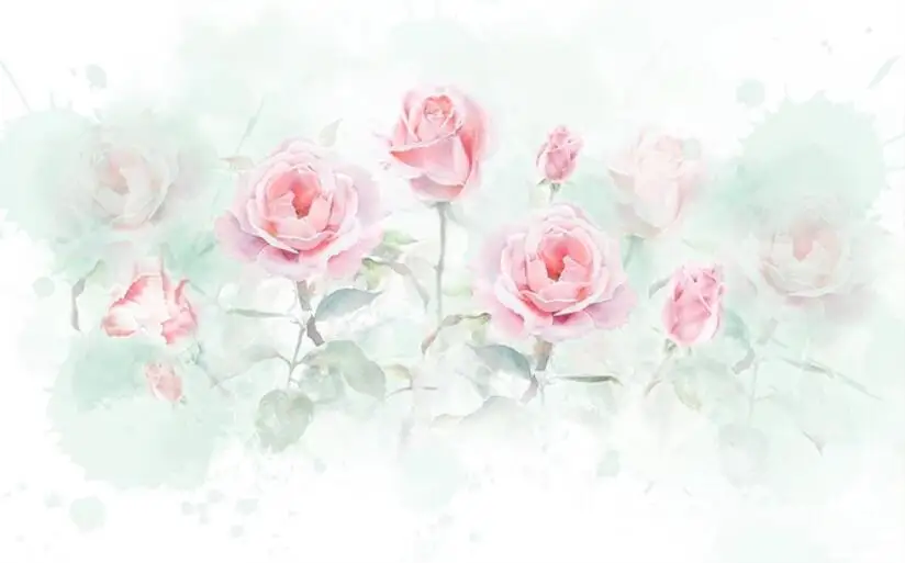 Настенная 3D картина с изображением роз акварель ручная роспись обои для гостиной