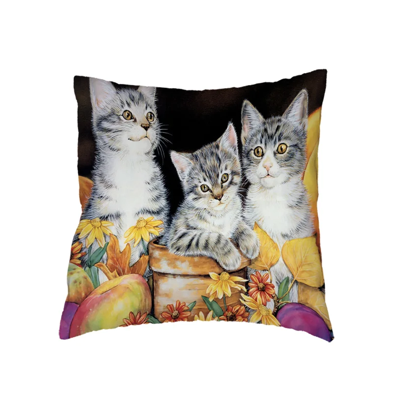 Милый Кот мяу наволочка воздушный шар бабочка Para Almofada Кемпинг кролик волна точка