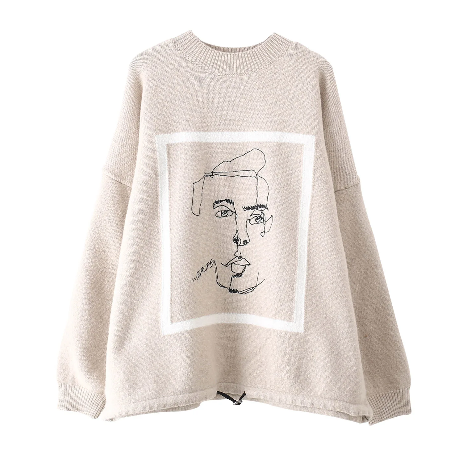 2019 Fall Fashion Women Pullover and Sweaters Harajuku MAN Printed Chic Sweater Jumpers Casual Oversize manteau femme hiver | Женская