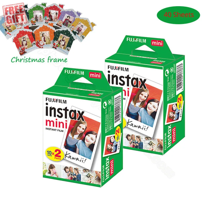 Fujifilm ininstax Mini 8 мгновенная белая пленка+ Рождественская рамка для Instax Mini 9 8+ 7s 70 90 25 50s камера SP-2 1 принтер - Цвет: 40 sheets-christmas