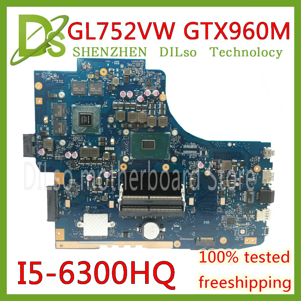 KEFU GL752VW материнская плата для ASUS GL752VW GL752V G752V G752VW материнская плата для ноутбука i5-6300HQ процессор с GTX960M тест видеокарты
