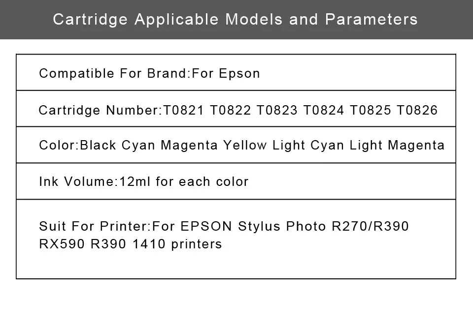 T0821N 82N для Epson T0821 картридж для принтера Epson Stylus R270 R390 RX590 TX700W TX800W T50 TX720 TX700 TX800 RX610 принтер