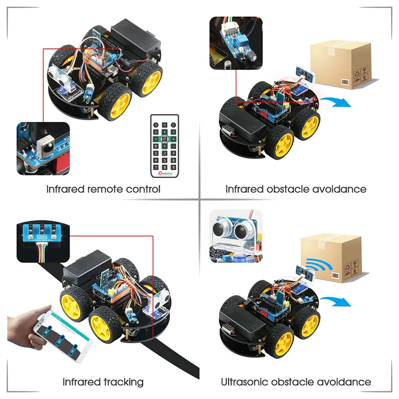 Emakefun для Arduino робот 4WD автомобили приложение RC пульт дистанционного управления Bluetooth робототехники Обучающий Набор Обучающие игрушки для детей