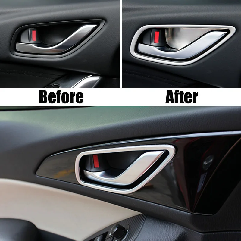 Хромированная внутренняя дверная ручка для Mazda 3 Axela M3 2014 2015 2016 2017 2018|door handle cover|inner