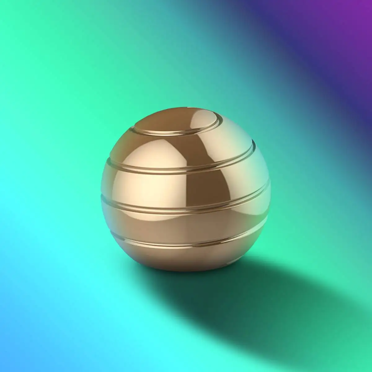 Gold Игрушка для взрослых, настольная, декомпрессионная, вращающаяся, сферическая, гироскоп, Оптическая иллюзия, активная настольная игрушка, металлическая, оптическая, течёт - Color: Gold