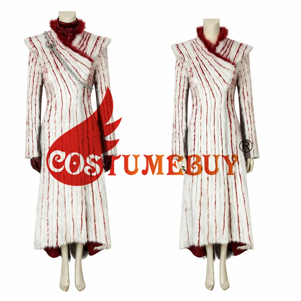 CostumeBuy Игра престолов Сезон 8 Дейенерис Таргариен костюм Дракон матери зимнее платье для женщин средневековый костюм L920