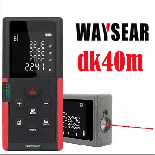 Лазерный дальномер Waysear, 40 м, 60 м, 80 м, 100 м, дальномер, trena, лазерный дальномер, устройство для измерения, линейка, инструмент для тестирования - Цвет: DK40M