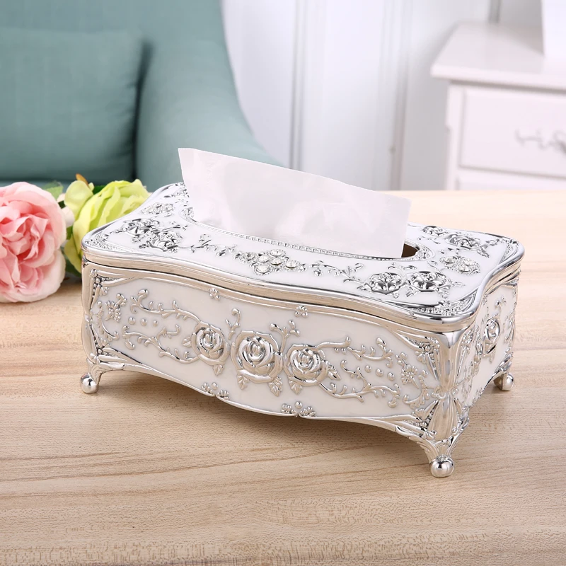 

Tissue Box European Style Home Tissue Container Towel Napkin Tissue Holder Case for Office Home Decoration