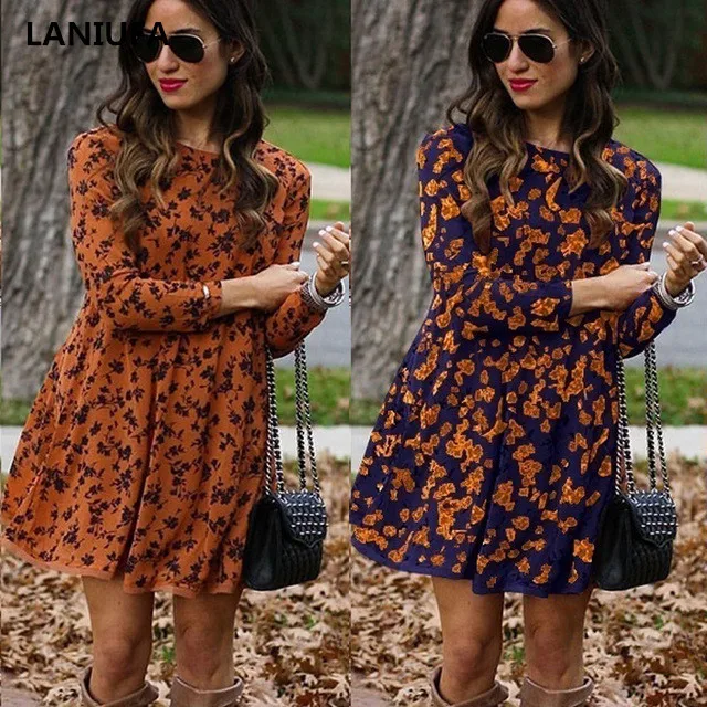 2019 Women Summer Dress Boho Style Floral Print Chiffon Beach Tunic Sundress Loose Mini Party Vestidos mujer | Женская одежда
