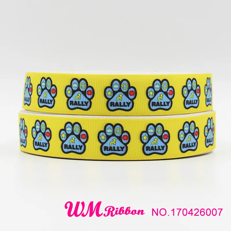 Q&ampN ribbon 16mm 22mm 25mm 38mm 50mm 75mm cartoon dog printed grosgrain webbing 50yards/roll for hair tie free shipping | Дом и сад