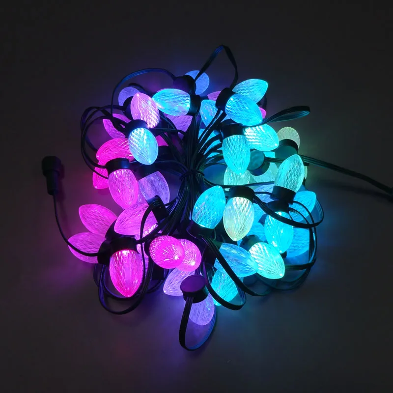 50 узлов DC12V Адресуемая D24 C9 RGB светодиодная Пиксельная лампа UCS1903 гирлянда