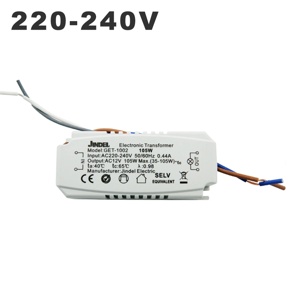 

AC 220V To AC 12V Electronic Transformer 60W 105W 120W 160w CE Lighting Transformers For G4 Crystal Lamp Halogen Light Bead