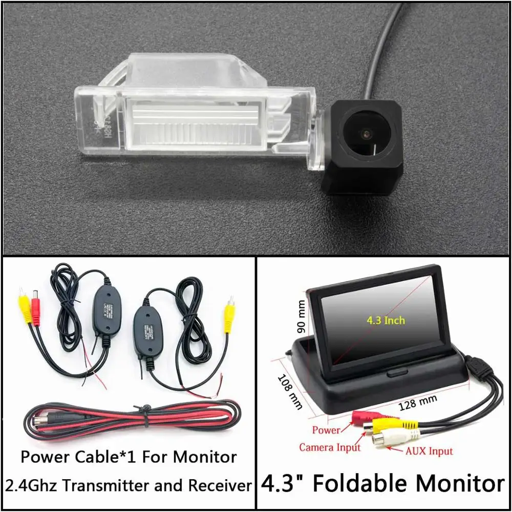C Wireless 4.3inch F Full HD камера заднего вида для Nissan Qashqai J10 J11 X-Trail Rogue Kicks Skyline Juke Dualis автомобильная парковка ЖК-зеркало монитор - Название цвета: C Wireless 4.3inch F