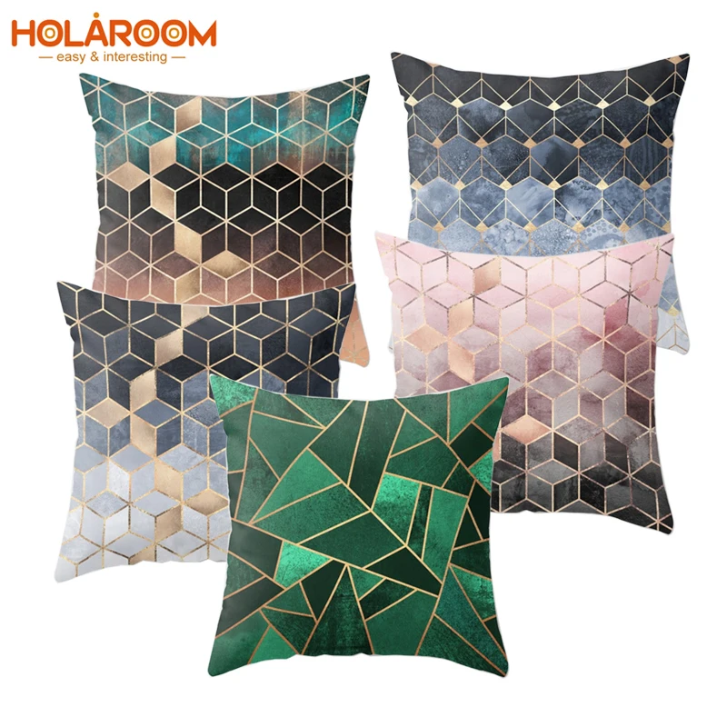 3D геометрический чехол для подушки градиентные кубики наволочки из полиэстера