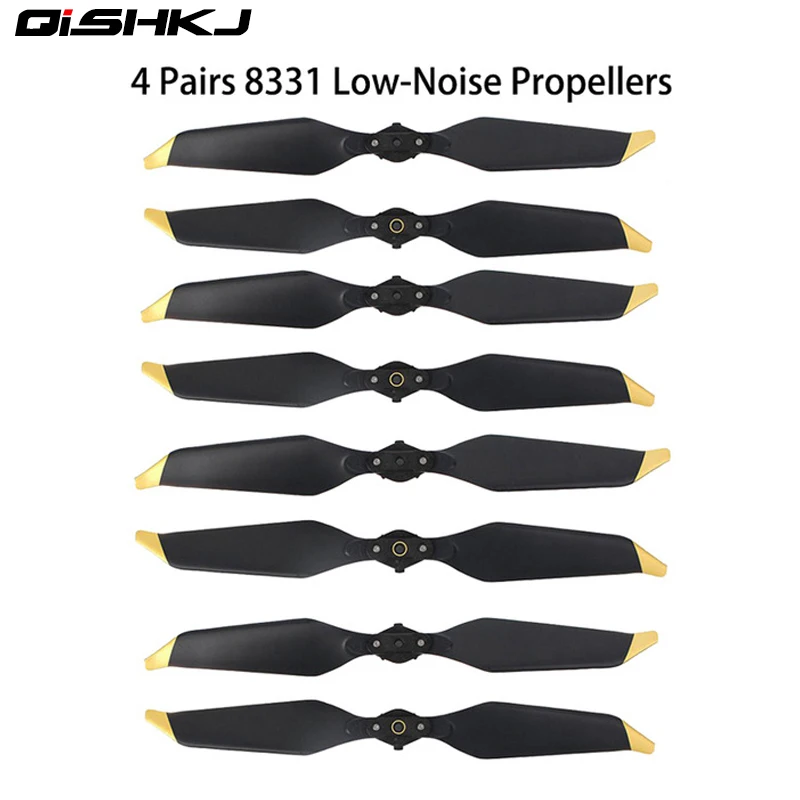 

4 Pairs 8PC DJI Mavic Pro Platinum 8331 Low Noise Quick-Release Propellers ( Golden/Silver ) for Mavic Pro Accessories Free Ship