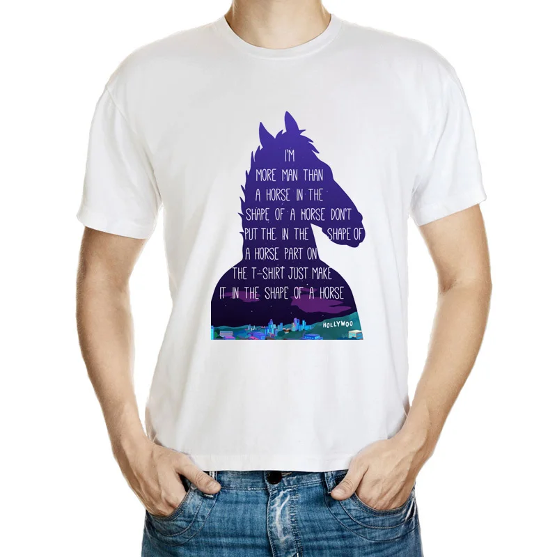 Bojack Horseman, футболка, мужские футболки с принтом, модные мужские футболки с круглым вырезом, топ для мужчин/wo для мужчин