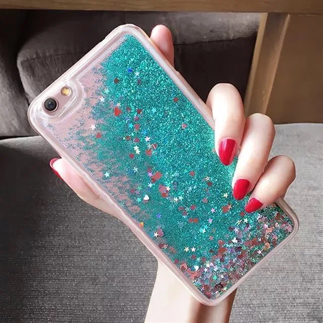 Для Сяо Mi красный 4X Дело сердце любовь блеск звезд жидкость зыбучие пески мягкие