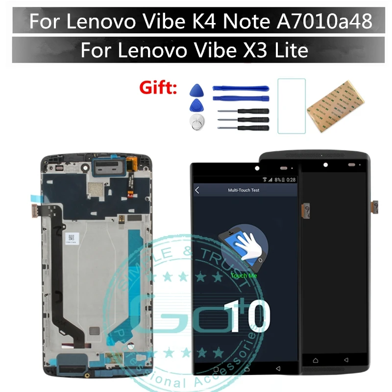 Для Lenovo Vibe K4 Note A7010a48 ЖК дисплей сенсорный экран + рамка дигитайзер сборка для X3 Lite