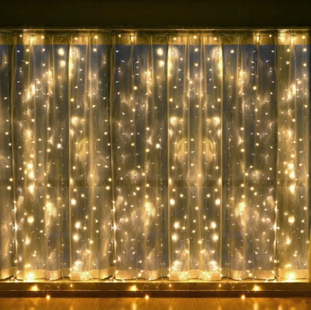 Holiday 300 LED Window Curtain String Light Wedding Party Home Garden Bedroom Outdoor Indoor Wall Decorations Christmas Lights |