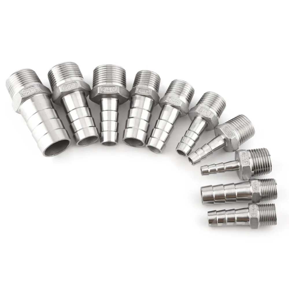 Наконечник шланга из нержавеющей стали BSP 1/8 &quot1/2&quot 1/4 &quot3/4&quot Резьбовая труба