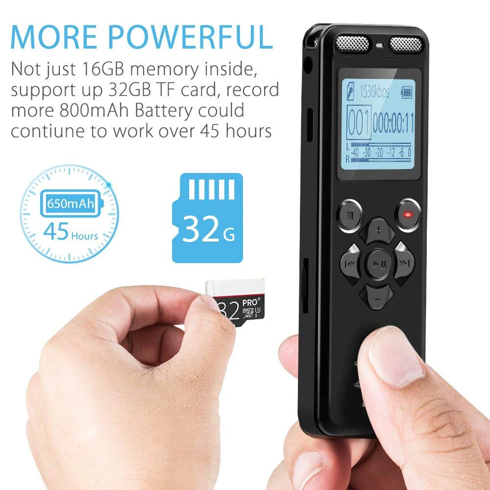 Диктофон диктофон USB Голосовая активация шумоподавление мини ручка с динамиком