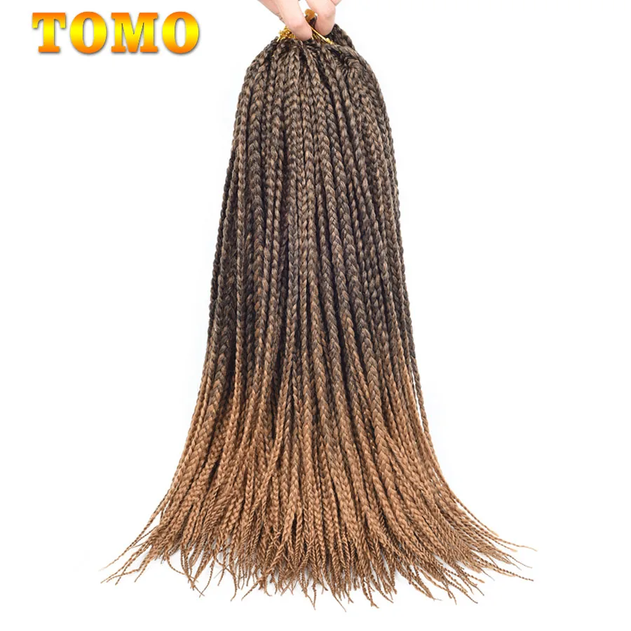 TOMO, 22 корня/упаковка, коробка, косички, вязанные волосы, 1", 18", 2", Омбре, синтетические косички, наращивание волос для женщин, красные, вязанные косички