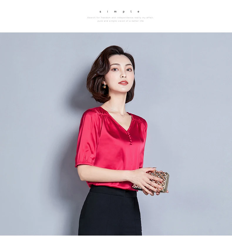 Женские топы и блузки Летняя Повседневная шелковая блузка Harajuku Blusas Feminina топы с круглым вырезом рубашки размера плюс XXL/XXXL женские топы