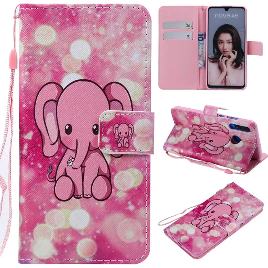 PU Leather Phone Case For Huawei P30 Lite MAR-LX1 Flip Cover Painted Pattern for Coque | Мобильные телефоны и аксессуары