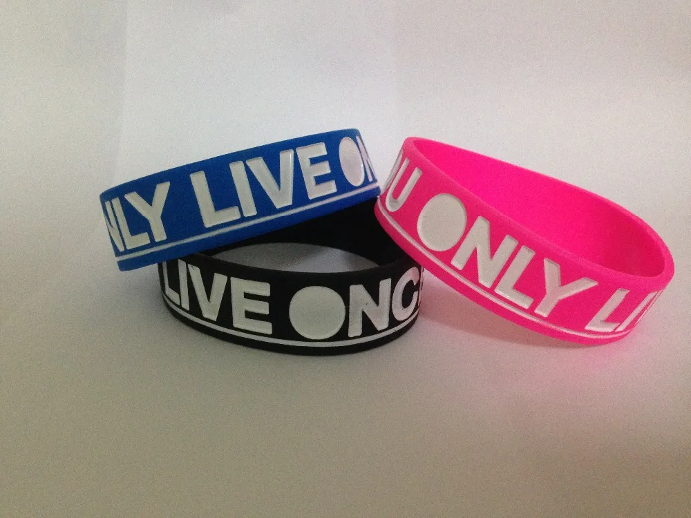 Silicone bracelet YOLO YOU ONLY LIVE ONCE .Free Shiping | Bangles