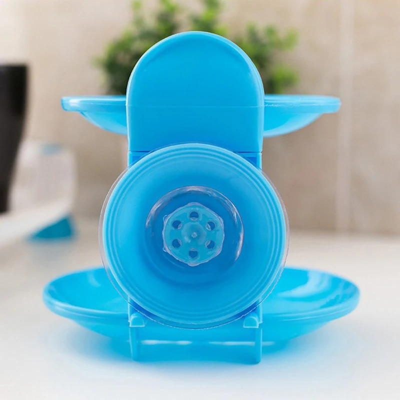 Двухслойная присоска для мыла Вакуумная двухслойная полка хранения в ванной