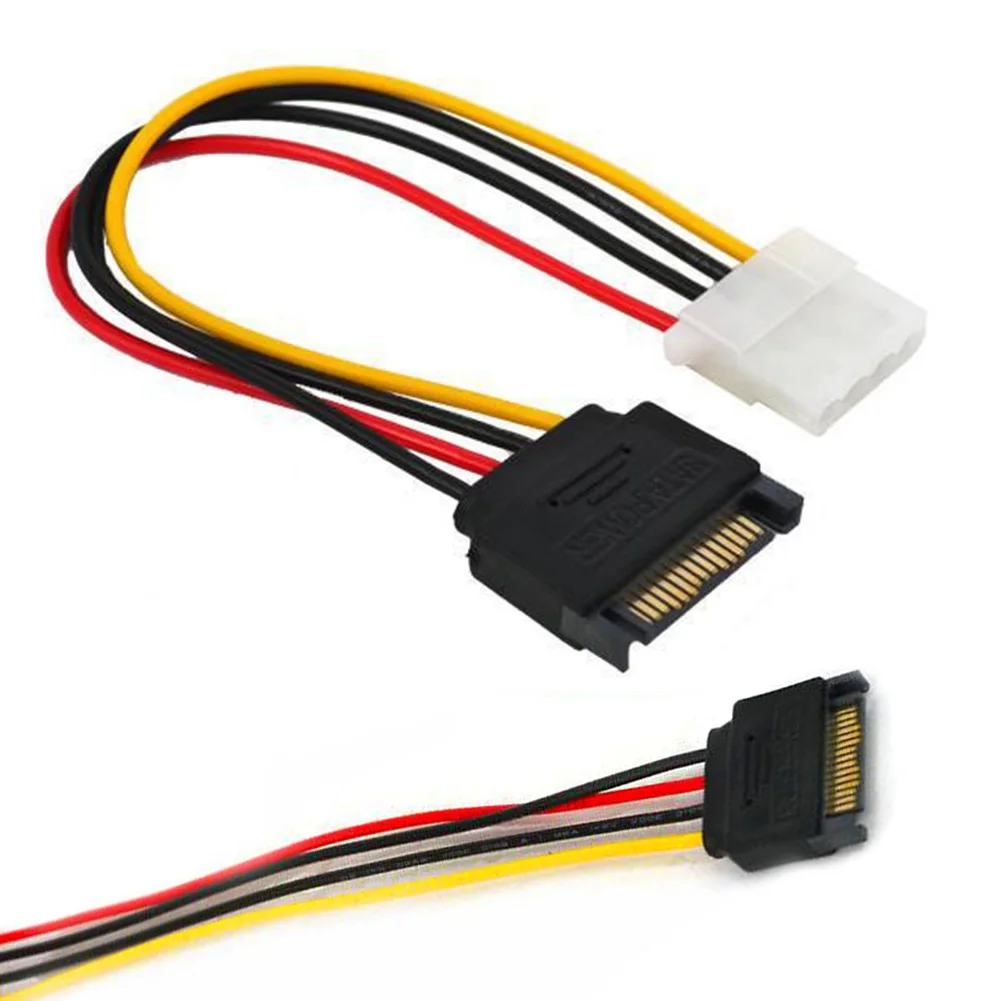 15pin Sata Serial ATA Male to Molex IDE 4 Pin Female M-F Hard Drive Adapter Power Cable Line Wire Electronic PCBA Parts |
