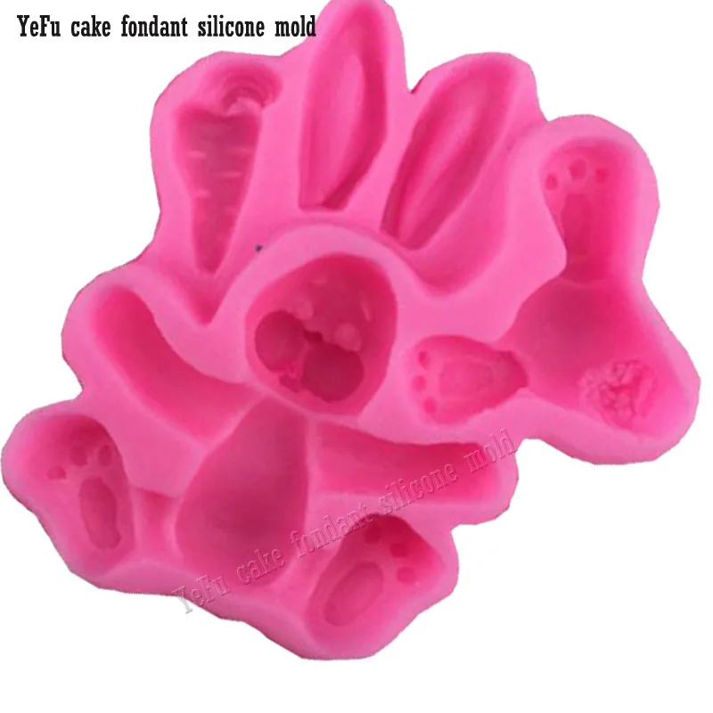 Jialian fondant силиконовые формы для торта кролик животных моркови инструменты