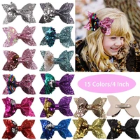 30Pcs Glitter Hair Bows Clips 4 Inch Bunt Sequins Hairclips Alligator Clips Boutique Hair Accessories For Baby Girls Teens Kids