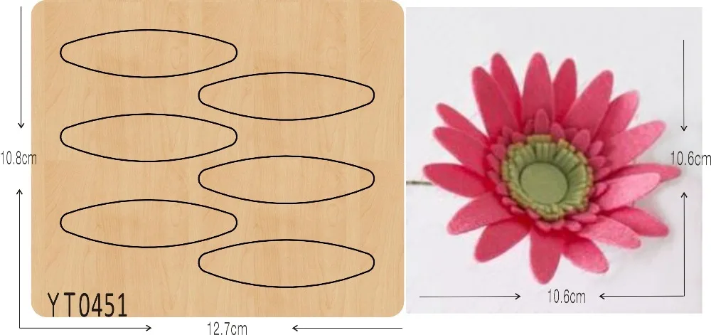 Розовые цветы DIY muyu режущие штампы Скрапбукинг новая деревянная форма Thickness-15.8mm YT0451