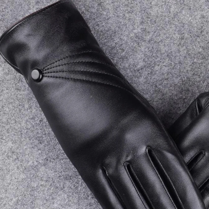 Женские перчатки 2017 модные зимние супер теплые женские кожаные кашемировые