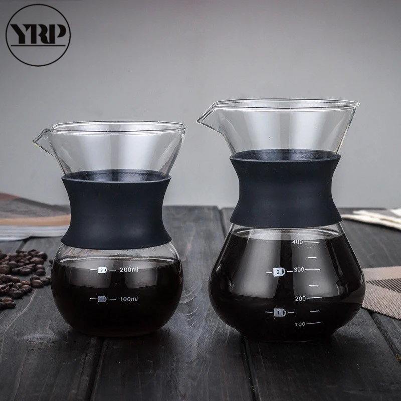 YRP V60glass кофейный чайник с фильтром из нержавеющей стали капельная пивоварня