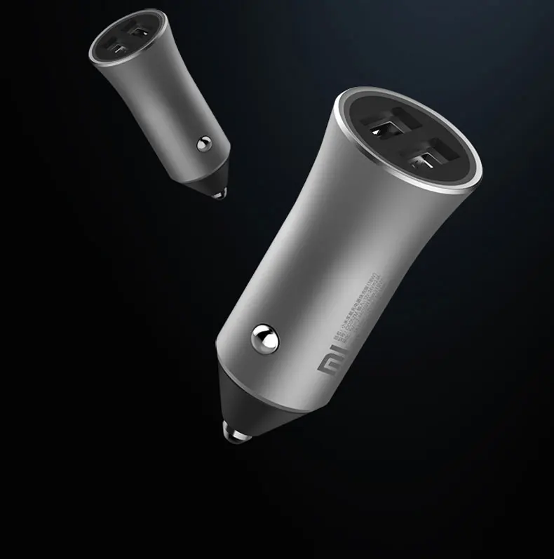 Оригинальная автомобильная зарядка Xiaomi Max 18 W Quick Charge QC 3,0 5 V/2.4A 9 V/2A 12 V/1.5A Dual USB быстрая зарядка издание с светодиодный наконечником света